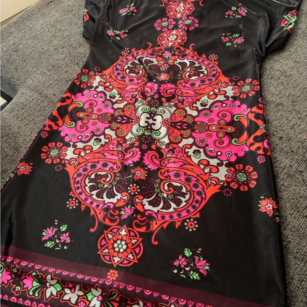 Love Black and Pink Patterned Dress